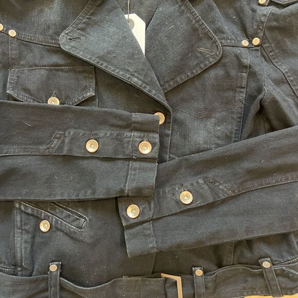 Rowan Jamie Cropped Denim Moto Jacket Women's-Size S - Picture 10 of 13
